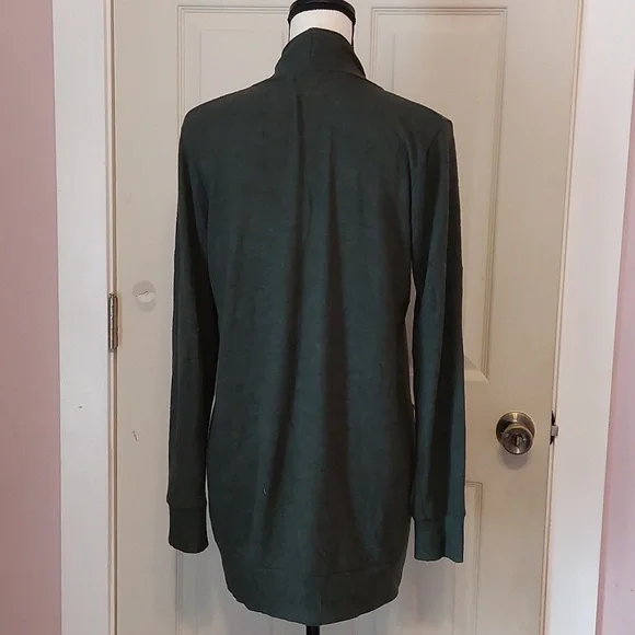 Papermoon Dark Olive Green Open Front Cardigan Wrap Sweater Size M - Picture 7 of 9